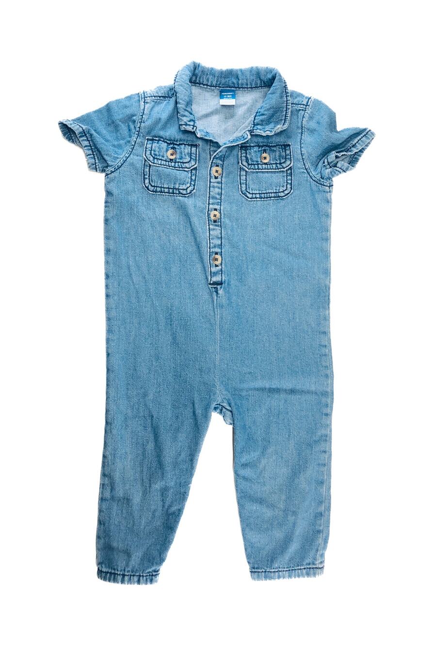 OLD NAVY SOFT DENIM BABY ROMPER SIZE 12/18M